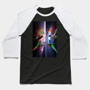 Trip Kolibri Galaxy Party Techno Vaporwave Glitch Baseball T-Shirt